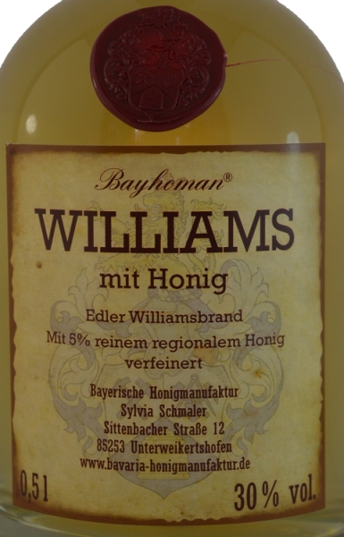 Williams mit Honig verfeinert  0,5 l    30,0 %/vol